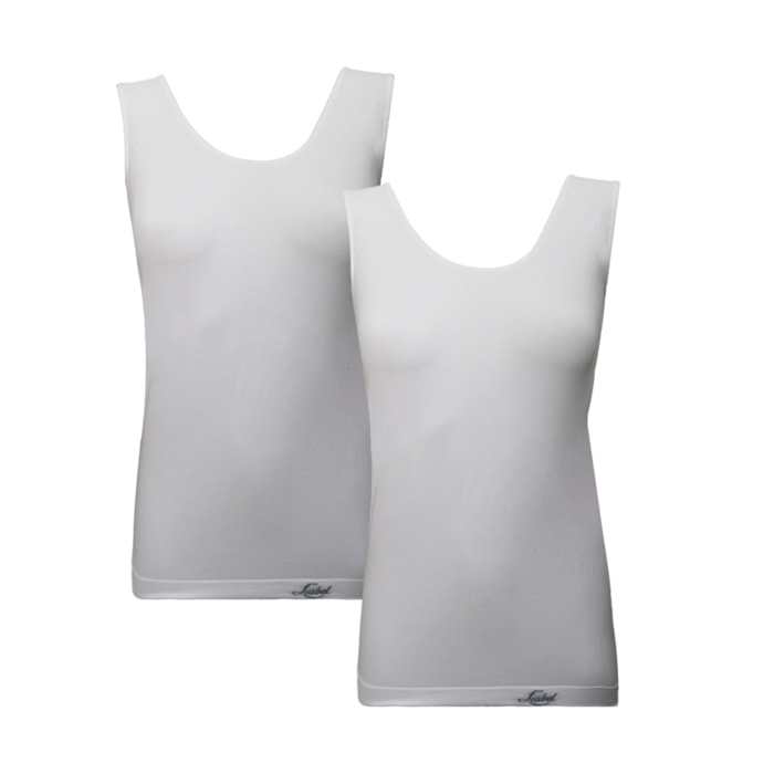 Canotta Intima Donna Spalla Larga Liabel Conf 2pz, Art. AZ2540B Bianco S/M