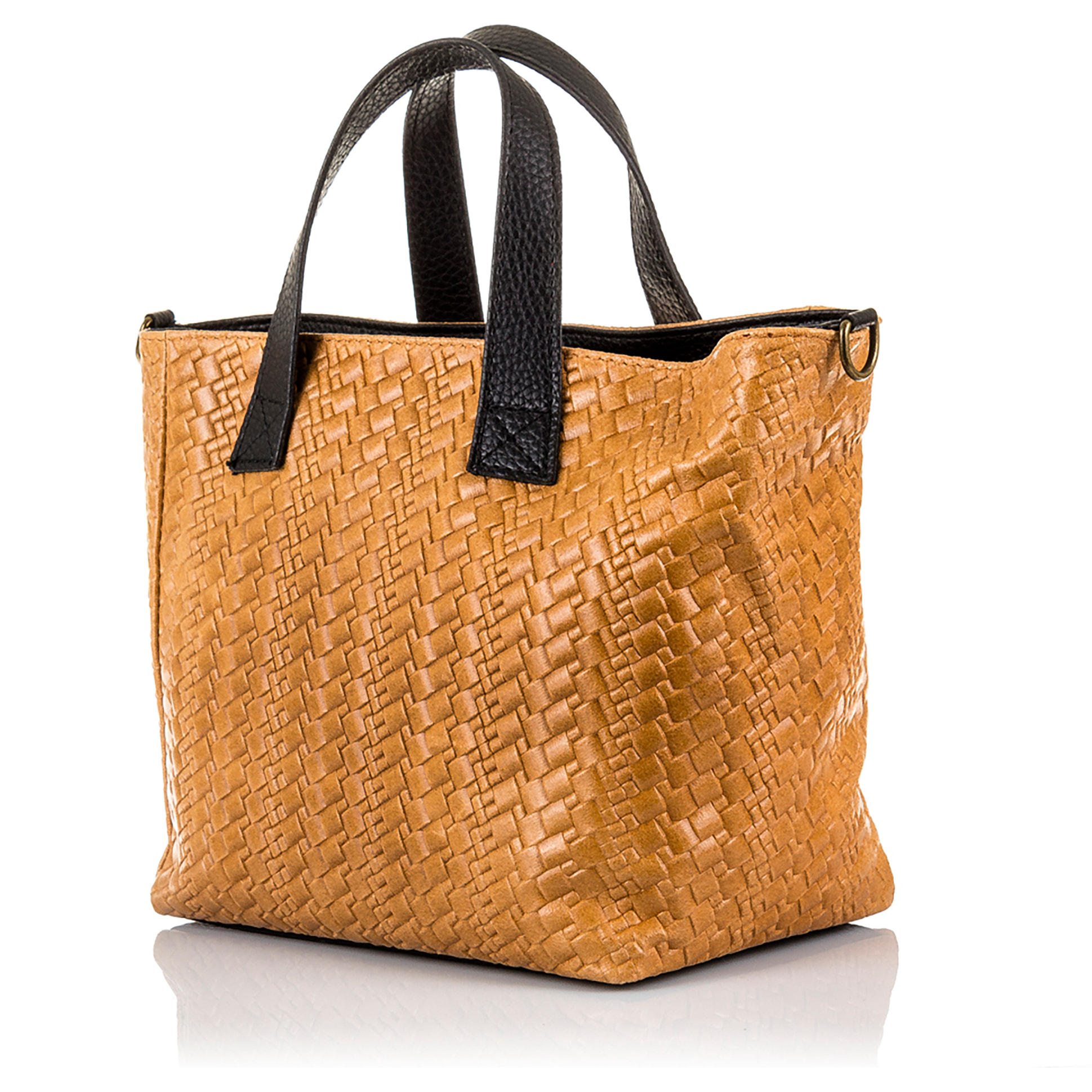 Cassandra Borsa tote Donna.Leder autentico Camoscio Inciso Intrecciato