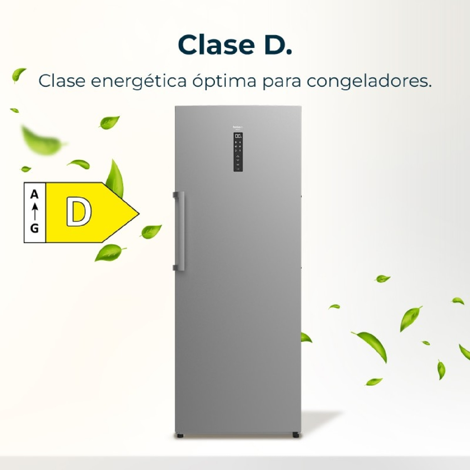 Cecotec Congelador vertical Bolero CoolMarket UF 380 inox D. 1950W capacidad XL