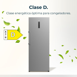 Cecotec Congelador vertical Bolero CoolMarket UF 380 inox D. 1950W capacidad XL