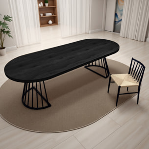 Table à manger ronde extensible Tomasucci FEAR, en MDF finition bois noir, 110 × 110 × 76,5 cm
