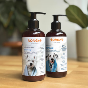 Totem Naturals | Pack Suavidad y Brillo Champú 250 ml + Acondicionador 250 ml Natural para Perros