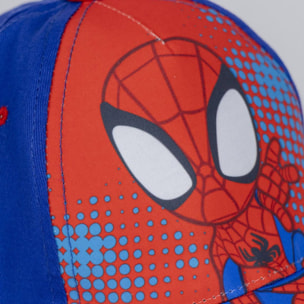 Gorra infantil con visera de spidey - color rojo - en algodón y poliéster - producto original diseñado en españa