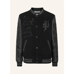PHILIPP PLEIN Bomber de cuero GOTHIC PLEIN