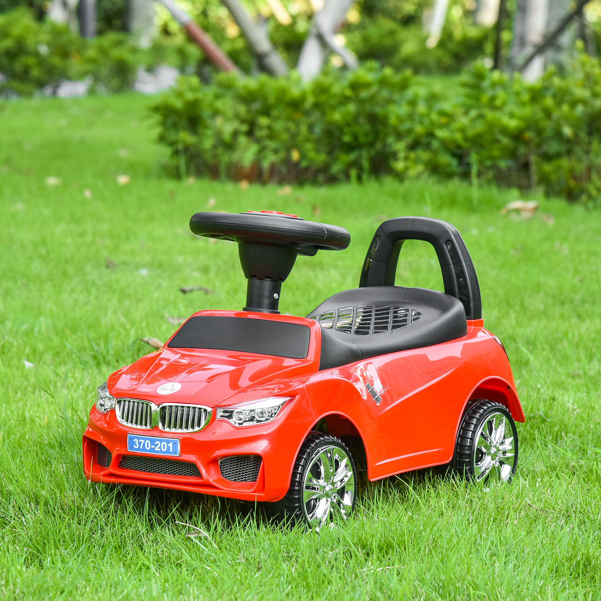 Coche Correpasillos para Niños 18-36 Meses con Faros Música 63,5x28x36 cm Rojo