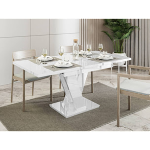 Xandriel - table à manger extensible - blanc - 4 à 6 personnes - Blanc