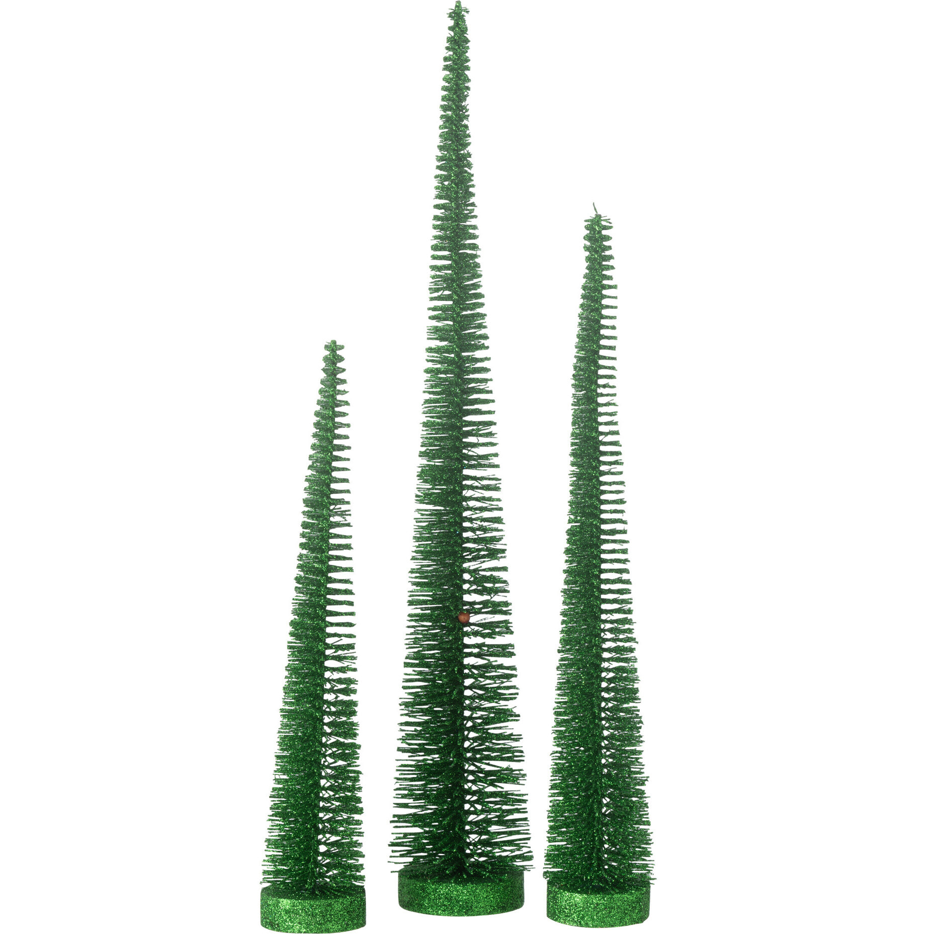 J-Line décoration Sapin De Noël Paillettes - plastique - vert - boîte de 3