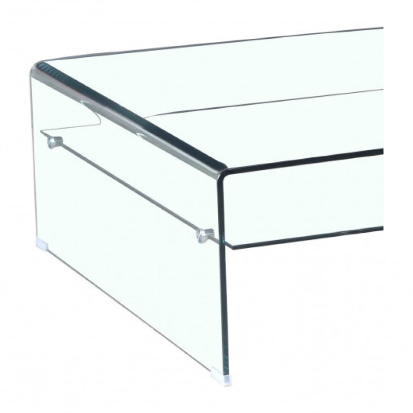 Table basse carré en verre trempé - BENT