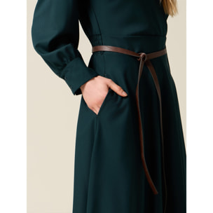 Oltre - Vestito flare con cintura - Verde