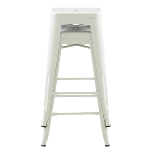 Lot de 2 tabourets pour îlot central 66 cm en métal blanc mat - Indus