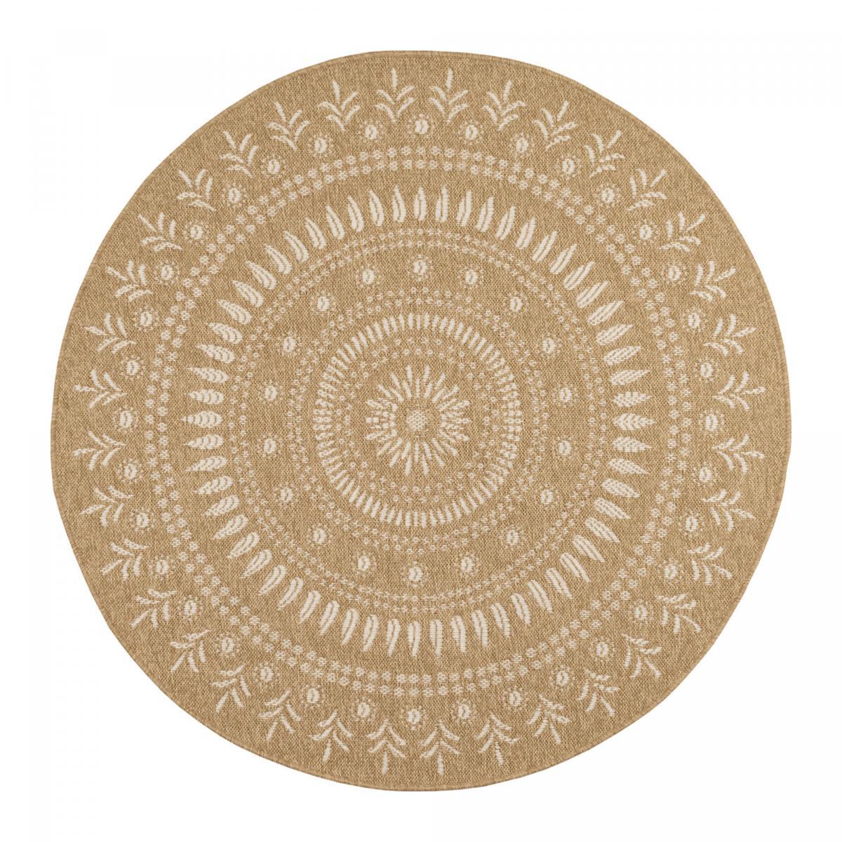 Tapis extérieur tissé kilim rond PAVE