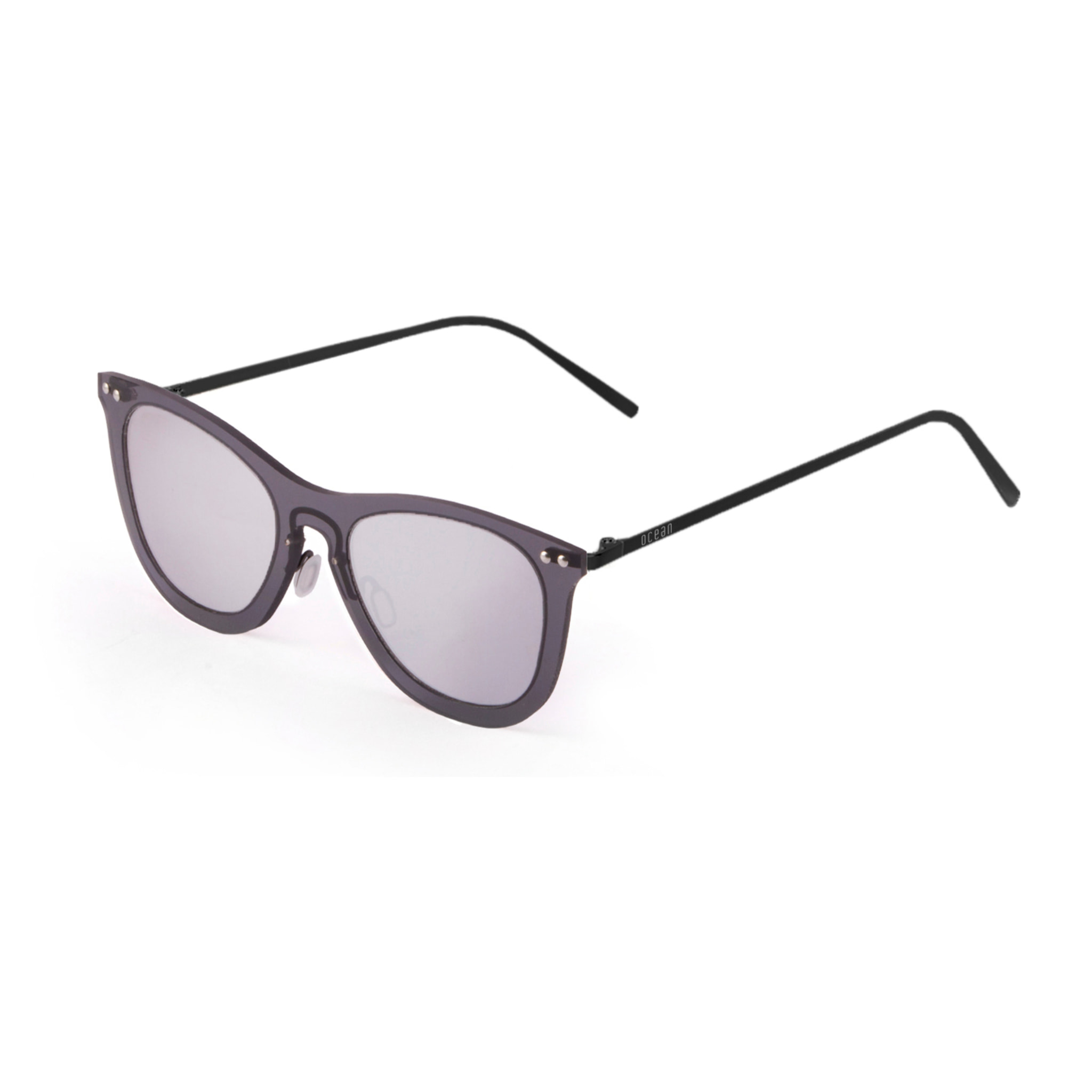 Gafas de sol PALO ALTO ARLES - Negro transparente / De espejo plateada y patillas de metal negro mate