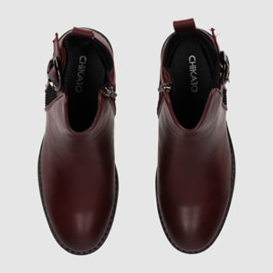Botines - Vino - Tacón: 6 cm