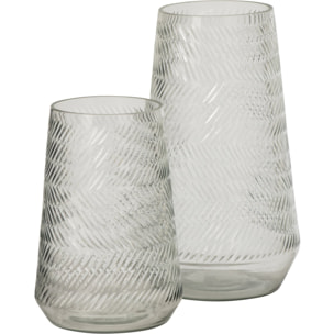 J-Line vase relief - verre transparent - large