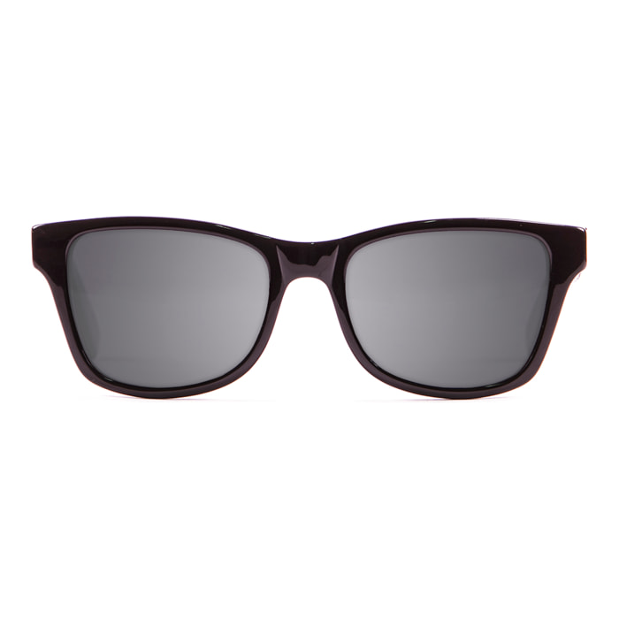 Gafas de sol KAU LONDON - De acetato negro brillante y madera de nudos de olmo / Ahumada