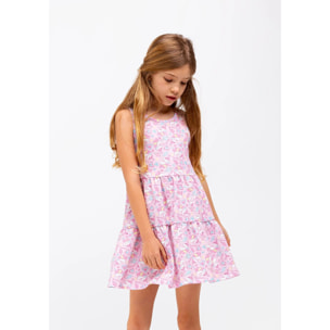 Vestido Conguitos Rosa Estampado Unicornio Niña
