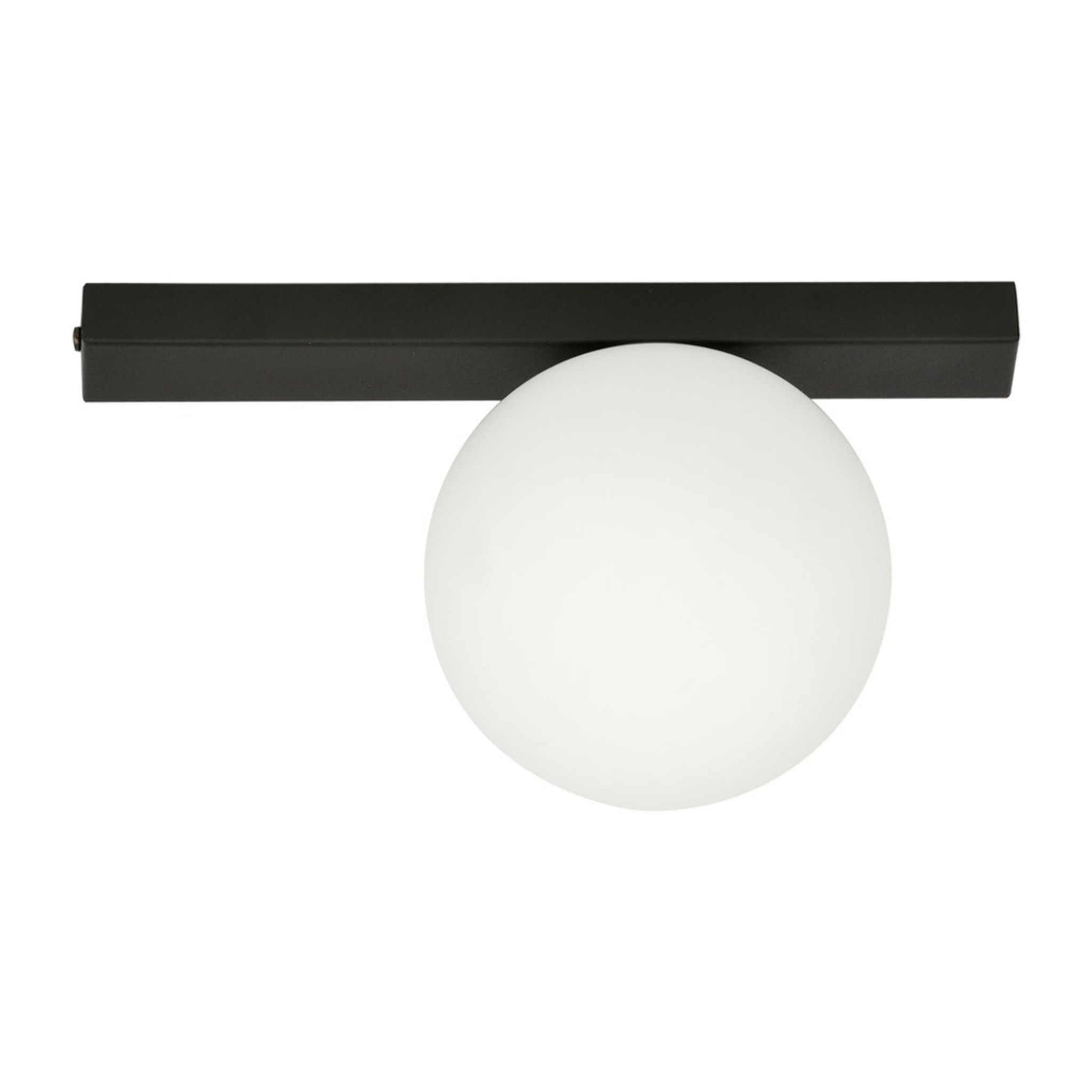 Lampada a plafone FIT in metallo nero e vetro opalino