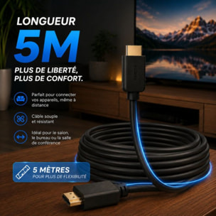 Câble HDMI ESSENTIELB 2.0 /18Gbps 5M Noir