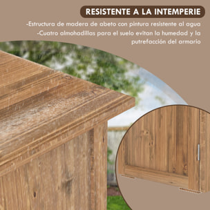 Caseta de Jardín Exterior de Madera Armario de Exterior con 2 Puertas Magnéticas Cobertizo de Jardín Exterior para Almacenamiento de Herramientas 77x55x72 cm Marrón