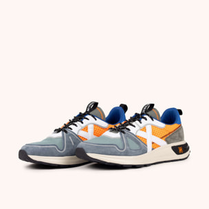 Sneakers Urbanas Retro-Running en Naranja y Gris MUNICH FUTTURA 06