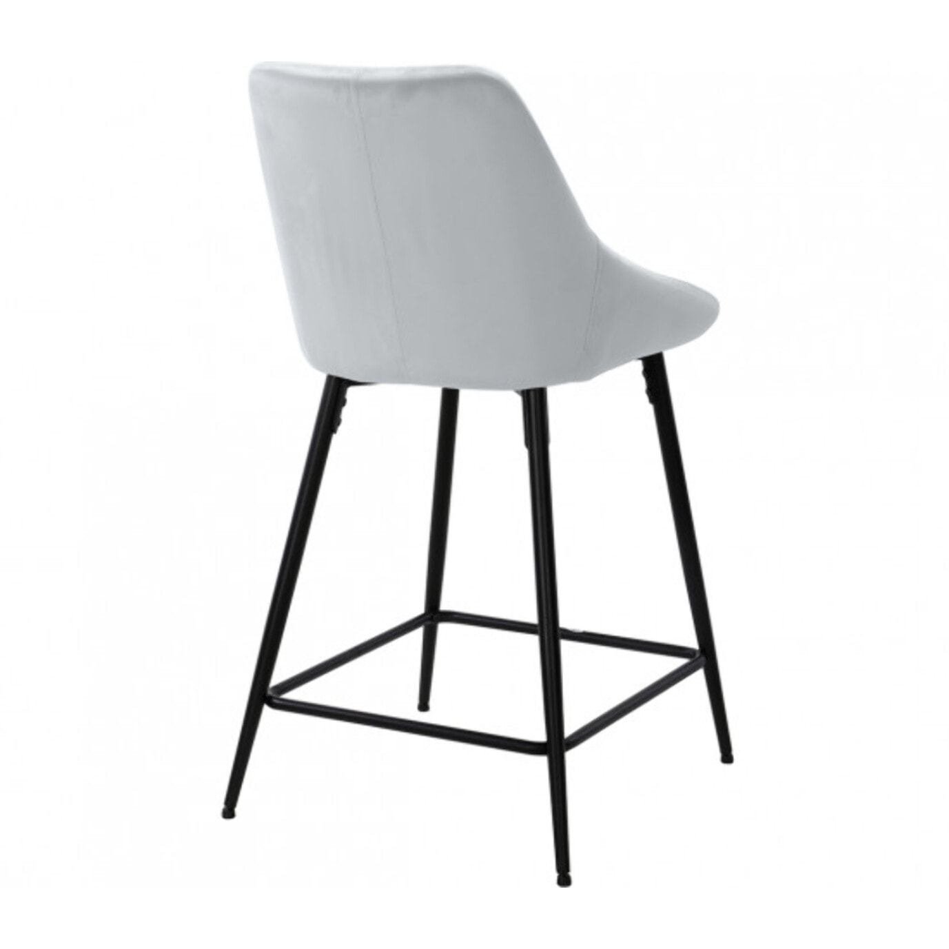 Tabouret de bar en velours avec piètement métal noir - MONDO