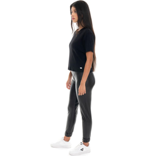 T-shirt donna a manica corta in costina Leone 1947 Glam Winter