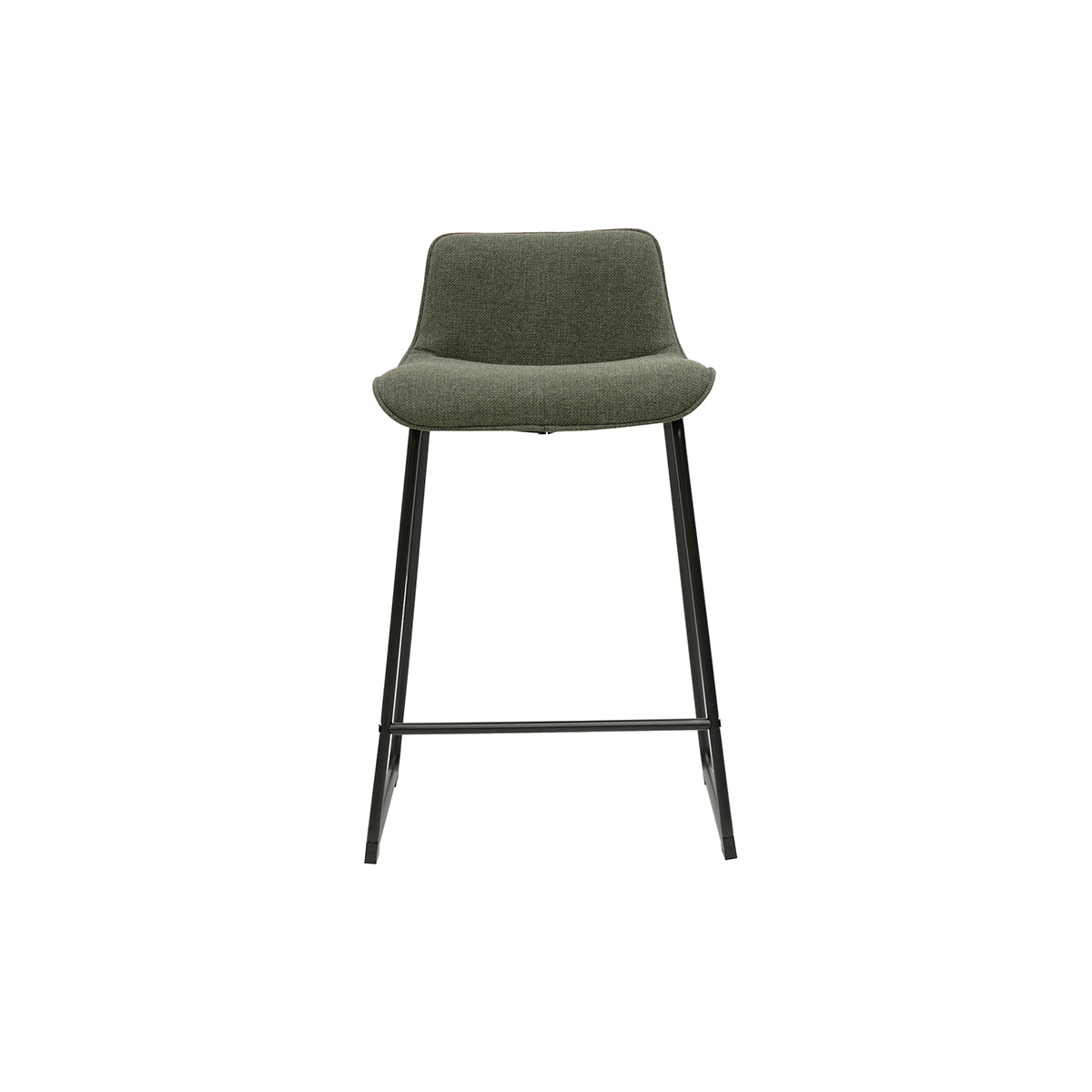 Tabourets de bar en tissu vert kaki et métal H65 cm (lot de 2) BOOST