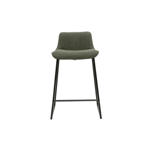 Tabourets de bar en tissu vert kaki et métal H65 cm (lot de 2) BOOST