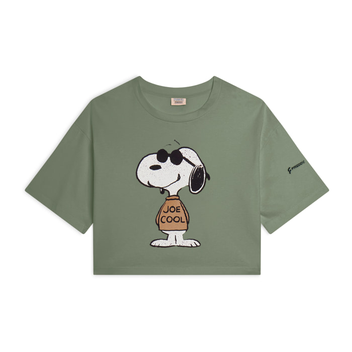 T-shirt corta comfort fit con grande stampa Snoopy