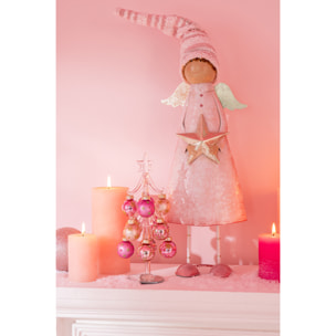 J-Line figurine Ange Ster - polyrésine - rose/or - large - 3 pcs