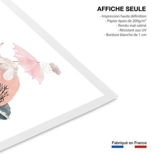 Affiche enfant jour de pluie chez madame éléphant  Affiche seule