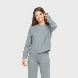 Pijama angorina liso verde francés