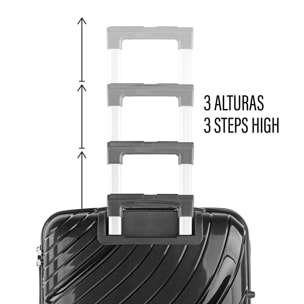 Juego De Maletas Rígidas Pp Itaca Danubio Negro