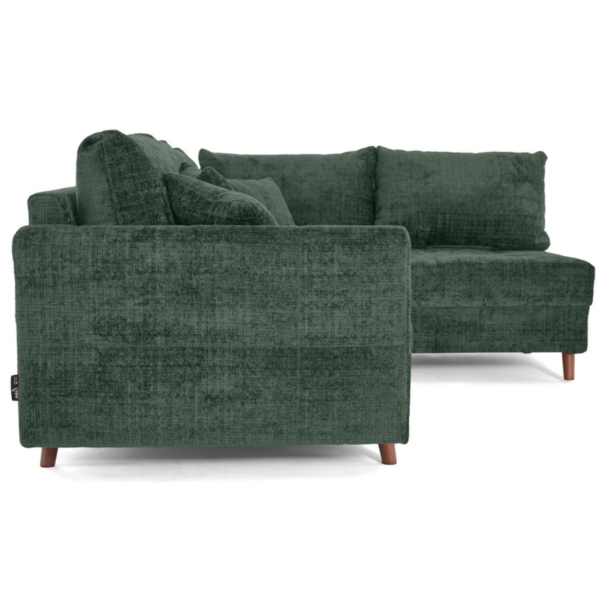 Rune - canapé d'angle droit 4 places en velours texturé - Vert