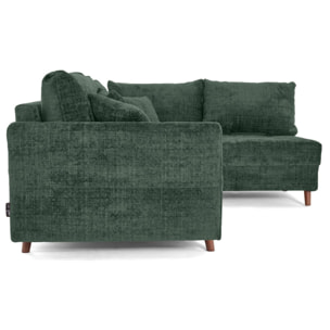 Rune - canapé d'angle droit 4 places en velours texturé - Vert