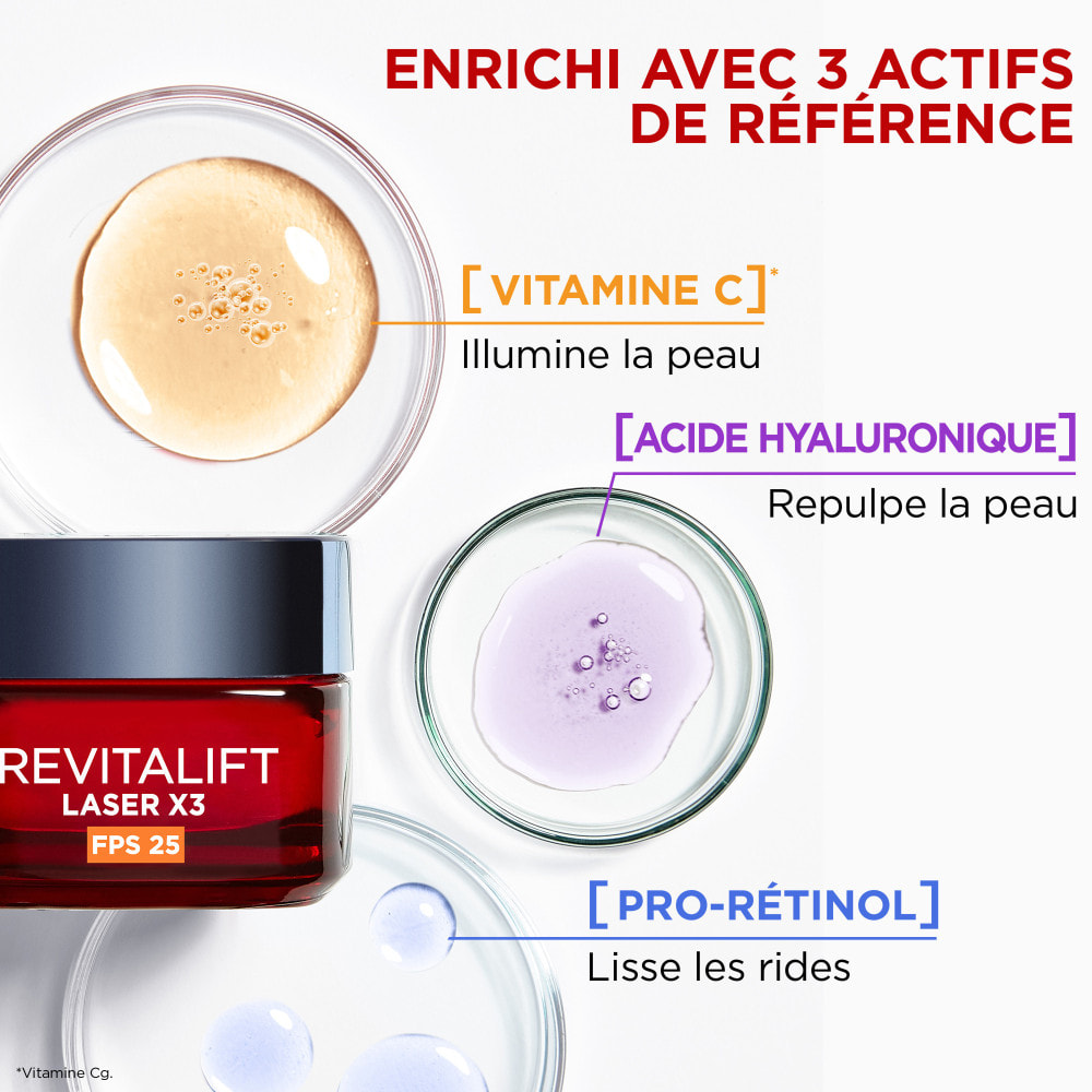 L'Oréal Paris Revitalift Laser Soin Anti-âge SPF25+ 50ml, L'Oréal Paris Revitalift Laser Sérum Nuit Rétinol Pur Rides Profondes