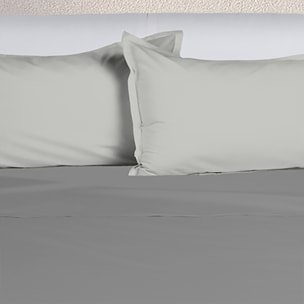 UNO CASA DESIGN Completo Letto Bice 25 Bicolor in Puro Cotone_Matrimoniale_grigio-chiaro