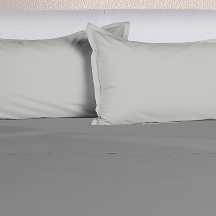 UNO CASA DESIGN Completo Letto Bice 25 Bicolor in Puro Cotone_Matrimoniale_grigio-chiaro