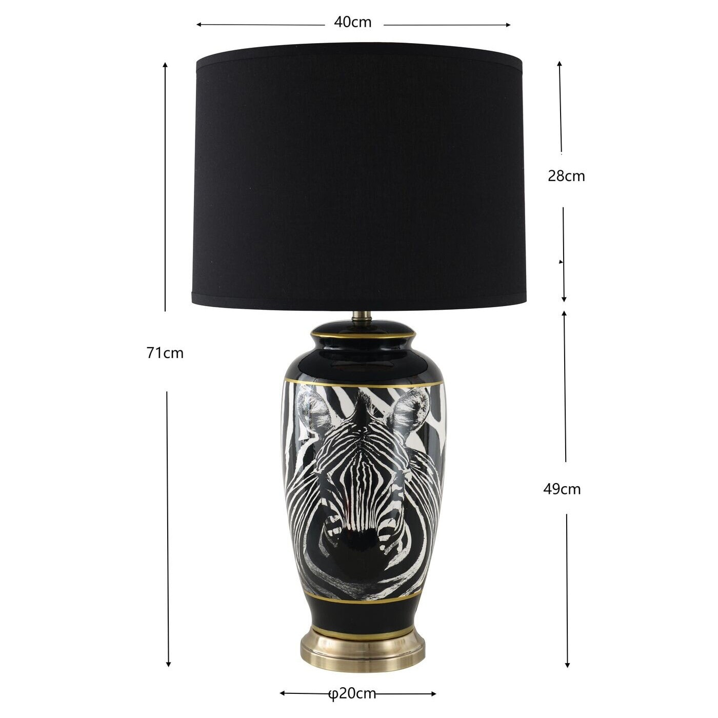 Lampe zèbre 71cm Kare Design