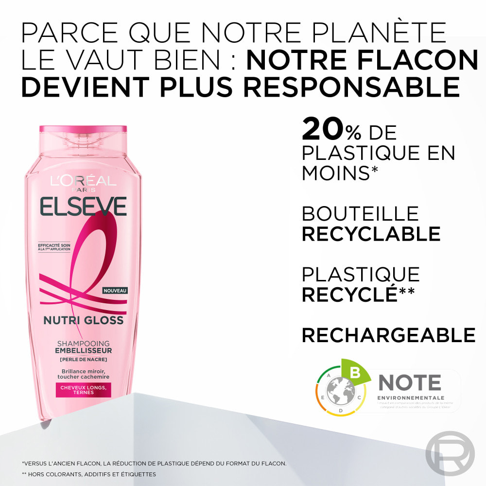 Lot de 12 - L'Oréal Paris Elseve Nutri Gloss Shampooing Embellisseur 300ml