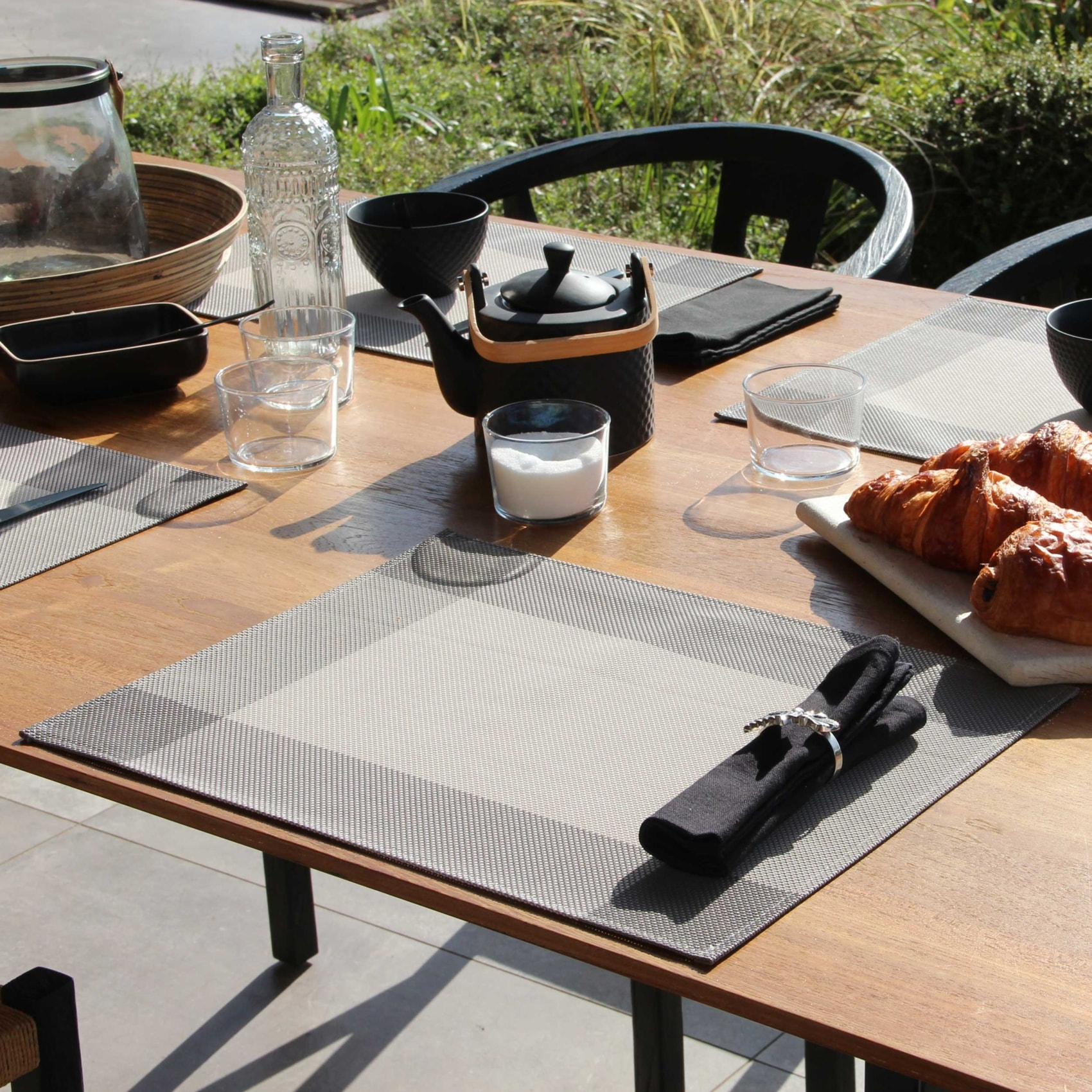 Set de table plastique lavable - Gris