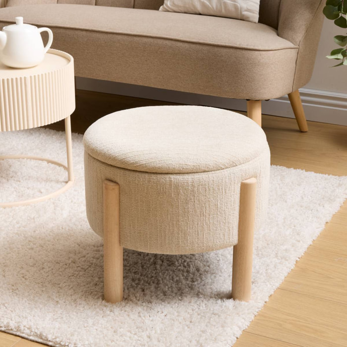 Tabouret Coffre Elki Blanc 45,5x37x45,5cm