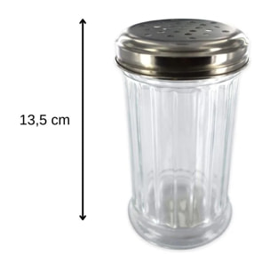 Ensemble de 2 Saupoudreuses à parmesan et sucre glace en verre 13 cm Fackelmann