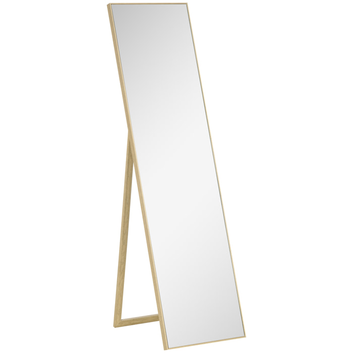 Miroir sur pied rectangulaire dim. 40L x 47l x 147H cm MDF aspect bois de chêne clair