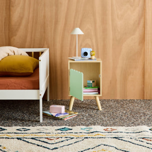 Table de chevet enfant décor bois 1 porte AZUR