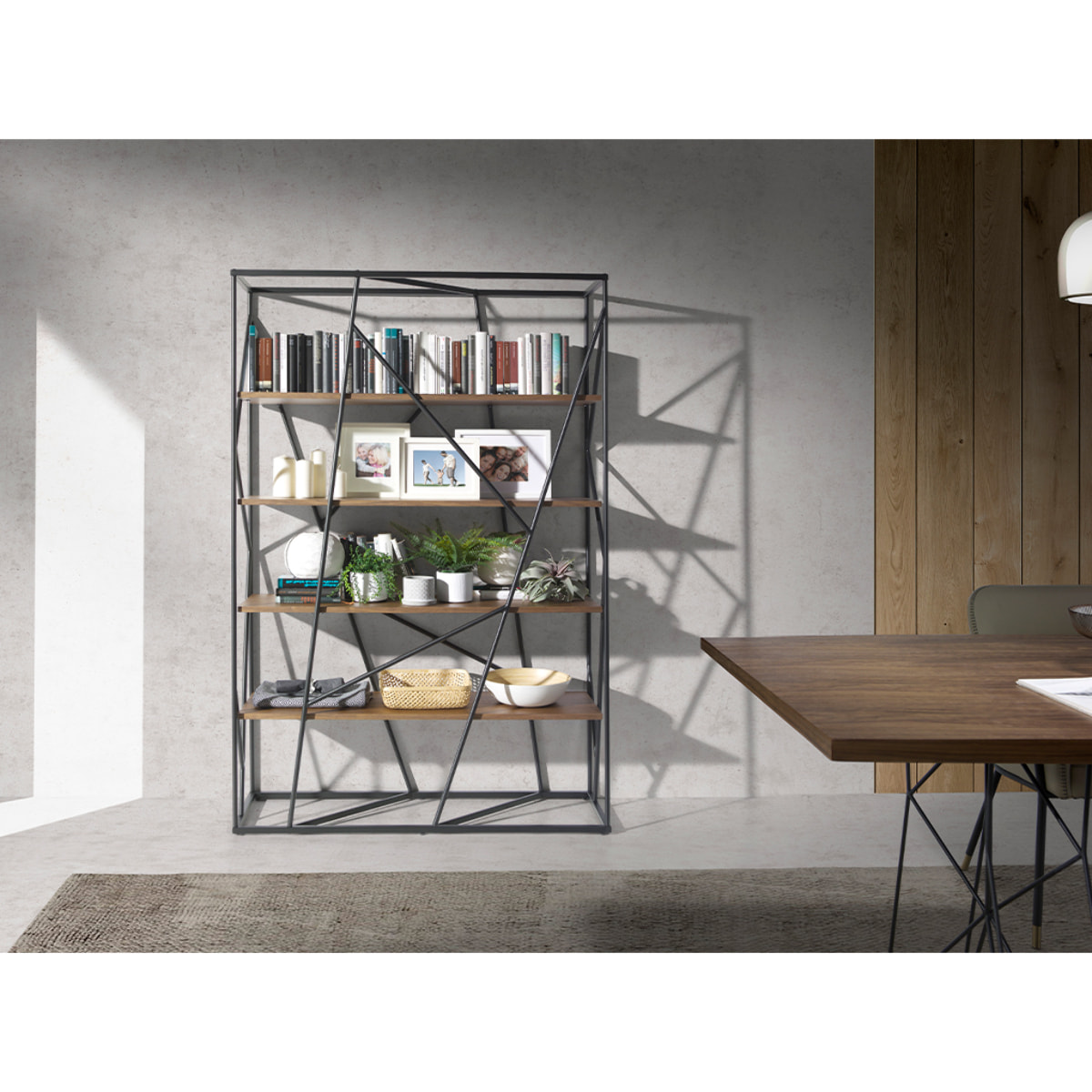 Estantería Angel Cerda en acero y DM 120x38x180cm