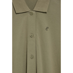 Vestito verde abbottonato con ricamo PC