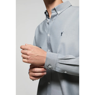 Camicia Oxford blu denim con logo Rigby Go