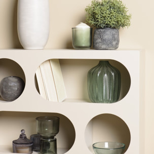 AGATHE - Buffet 70x23cm 6 niches en bois peint beige