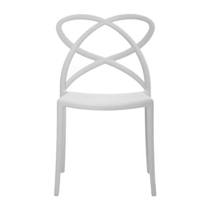 Set di 4 sedie LONG ISLAND in polipropilene bianco